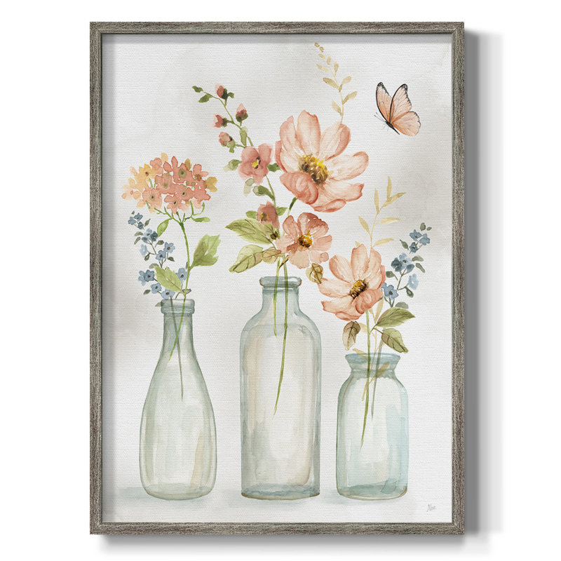 Summer Trio II, reproduction encadrée - bois massif 48712, H 11 po x l 9 po