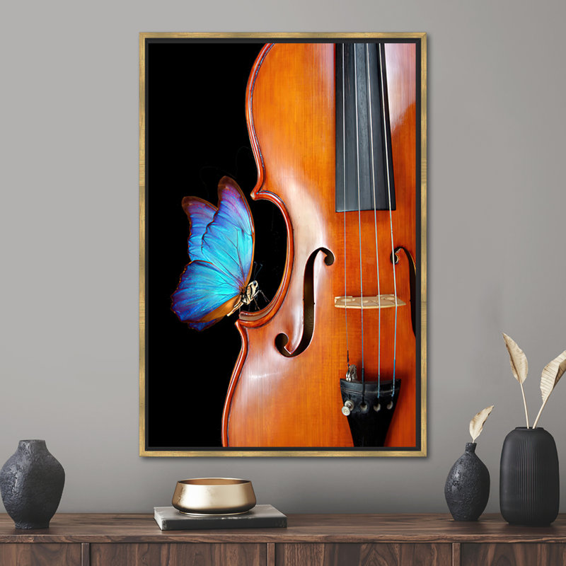 Reproduction d'art moderne sur toile - Violoniste moderne, impression sur toile, H 94 po x l 41 po, Doré