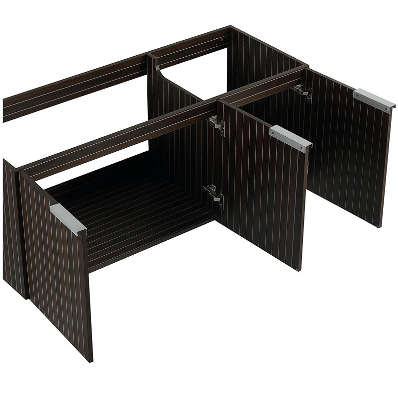 Armoire de salle de bain 48 po avec lavabo en résine, portes, conception à fixation flottante