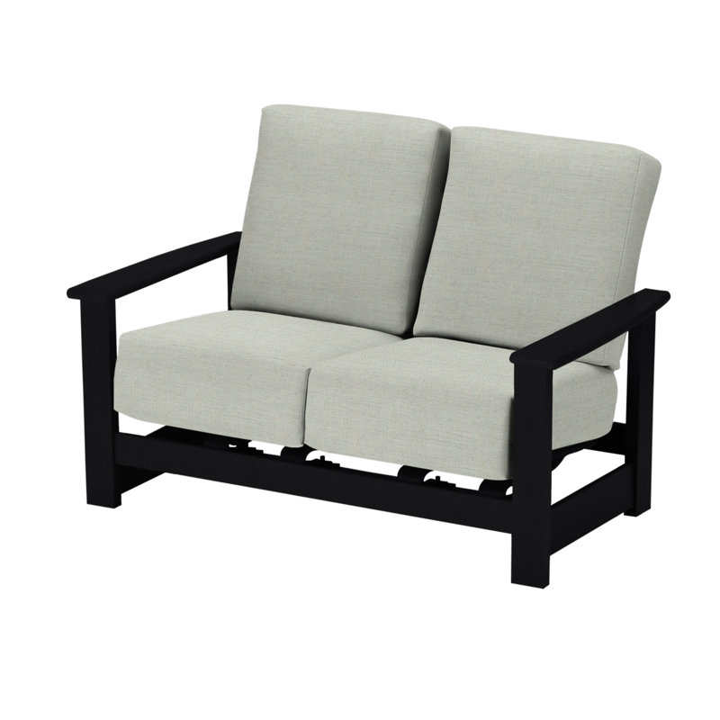 Leeward 56.5'' Wide Loveseat with Cushions, Wren, Black