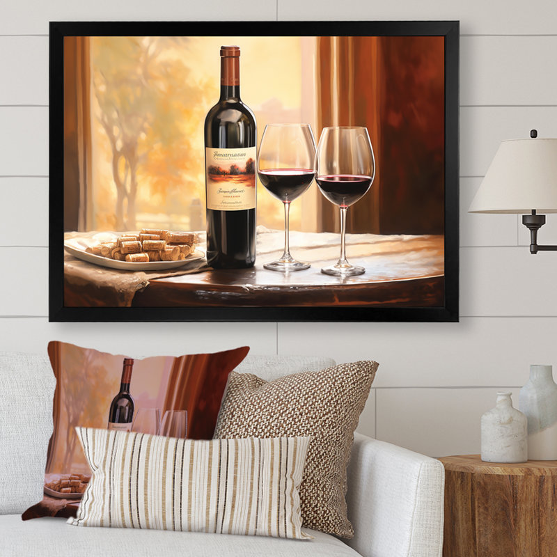 Nebbiolo Nuance II sur toile, Cadre simple noir, H 34 po x l 44 po x P 1,5 po