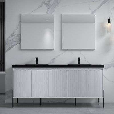 Socwell 73'' Double Bathroom Vanity with Resin Top