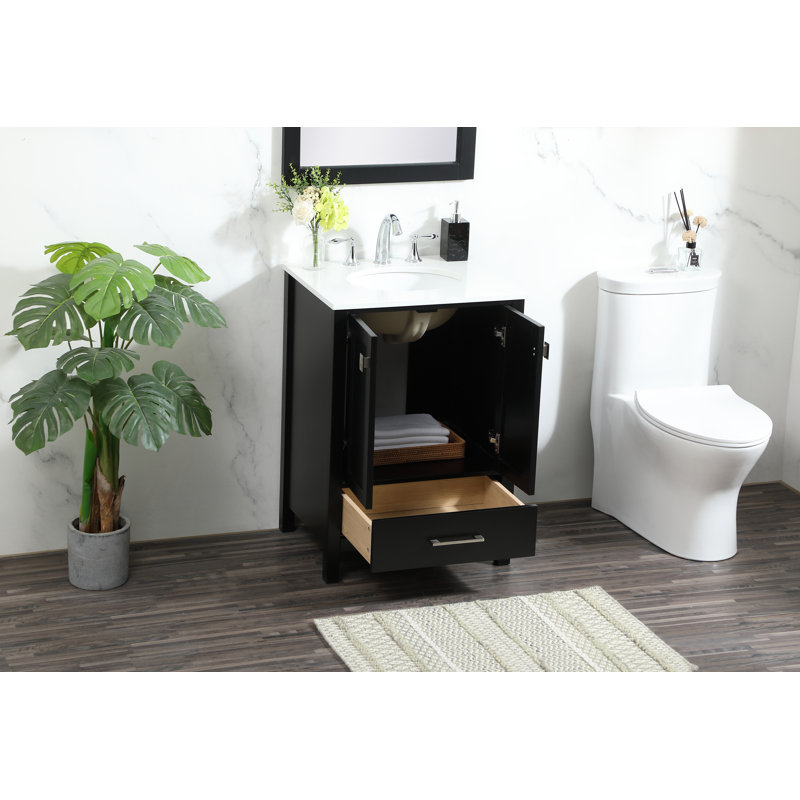 Ensemble de meuble-lavabo simple 24 po Irene, Noir