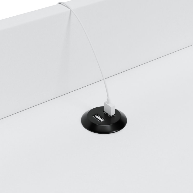 Table de bout avec rangement Elyssa, Blanc