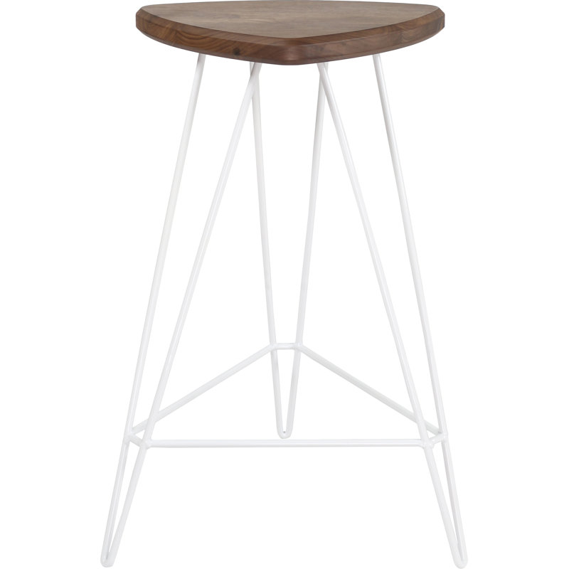 Madison Counter Stool with Metal Frame, American Walnut, White, Counter Stool (26" Seat Height)