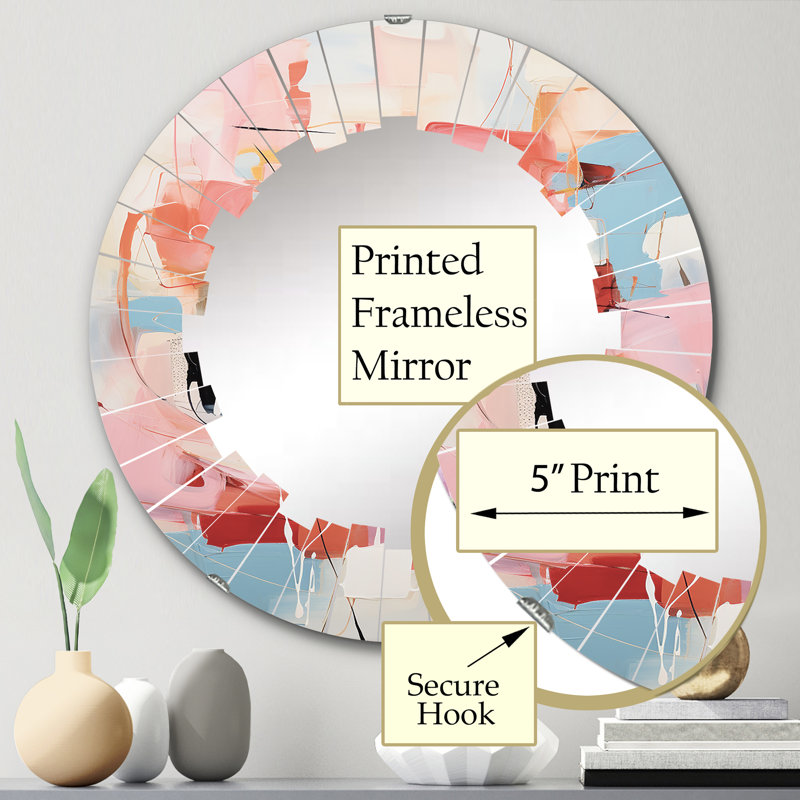 Budkov - Miroir mural Mid-Century rond, 24 po x 24 po