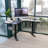 Adjustable L-Shaped Metal Base Standing Desk with Power Outlet