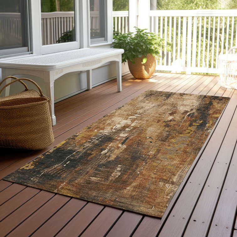 Machine Washable Indoor/Outdoor Cinead ACN1683 Taupe Rug