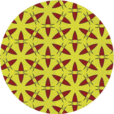 Tapis jaune/brun à motifs