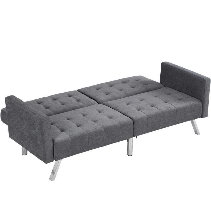 Lounge With Breathable Fabric And Style Gray Bed Adjustable Positions, Dark Gray