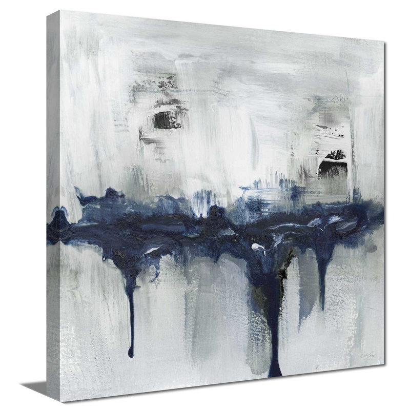 «Indyscape I» par Stella Chang - Peinture, L 18 po x H 18 po, Toile tendue