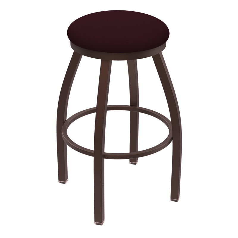 Cragin Swivel Upholstered Counter Stool, Bronze, Vinyl-Canter Bordeaux, Extra Tall (36” Seat Height)
