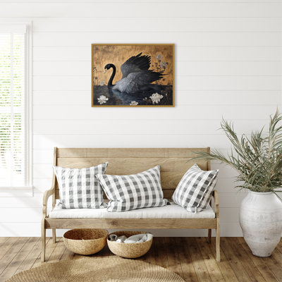 «Dark Swans II» par Jose Perez, reproduction d'art sur toile encadrée
