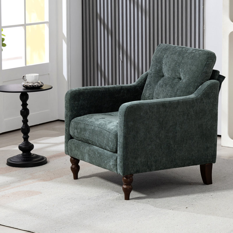 Chaise en chenille Accent Comfy, Vert foncé