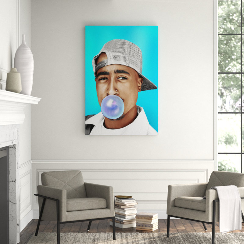 Bubblegum Tupac Print by N Perez, Aluminum, 60" H x 40" W x 2.5" D