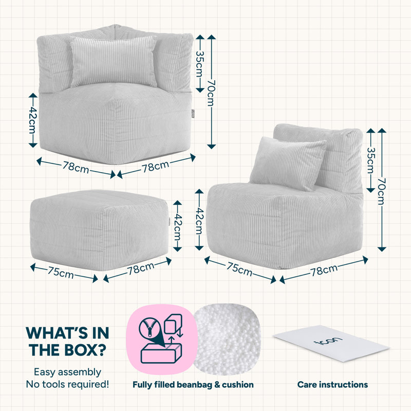 Corduroy Bean Bag Set