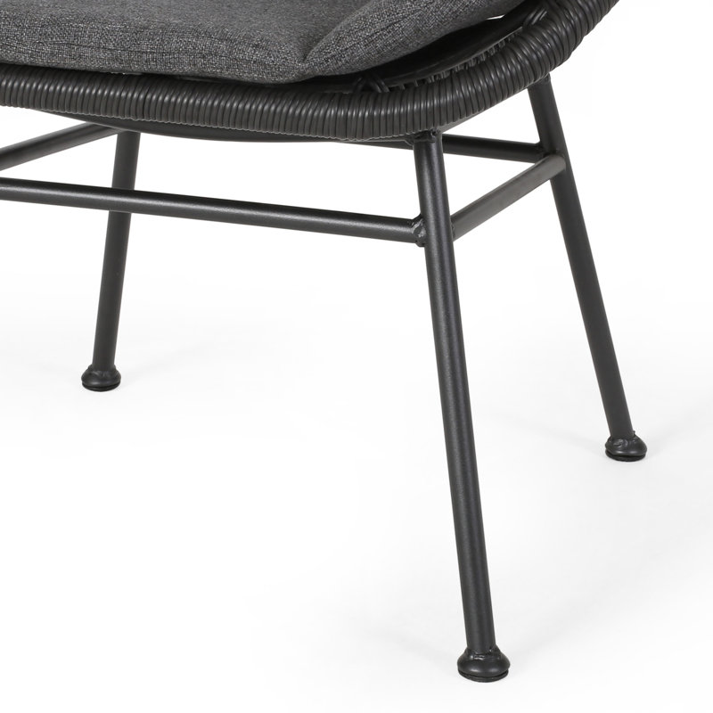 Chaise d'extérieur grise avec structure et doublure en fer Relax