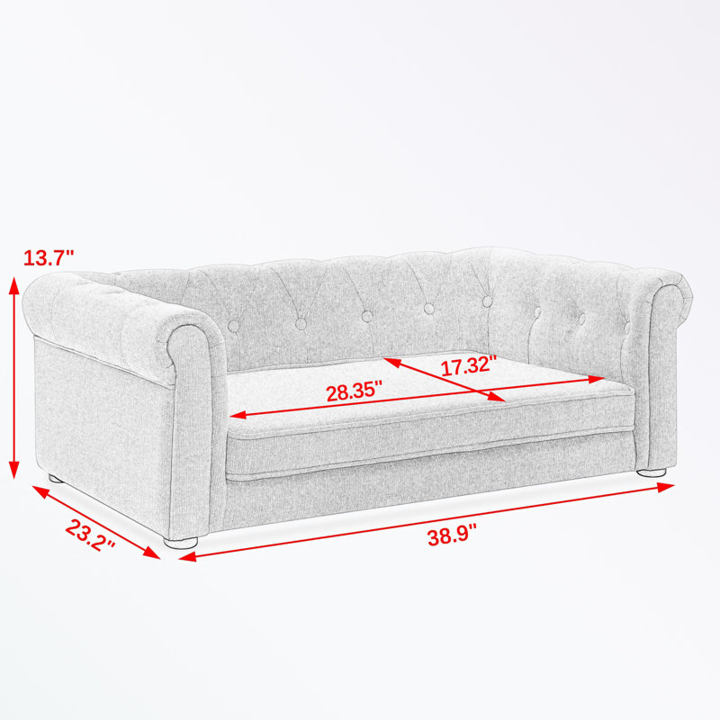 Pet sofa with button tufted back, Beige