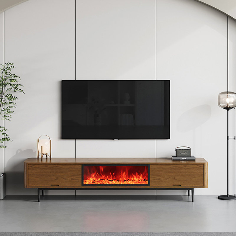 Meuble télé avec foyer à flamme simulée, H 17,72 po x L 78,74 po x l 15,16 po