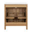 Meuble-lavabo de 60 po en bois avec cadre en bois massif, 4 portes à fermeture douce, 2 tiroirs rabattables, tablette réglable, armoire de rangement moderne