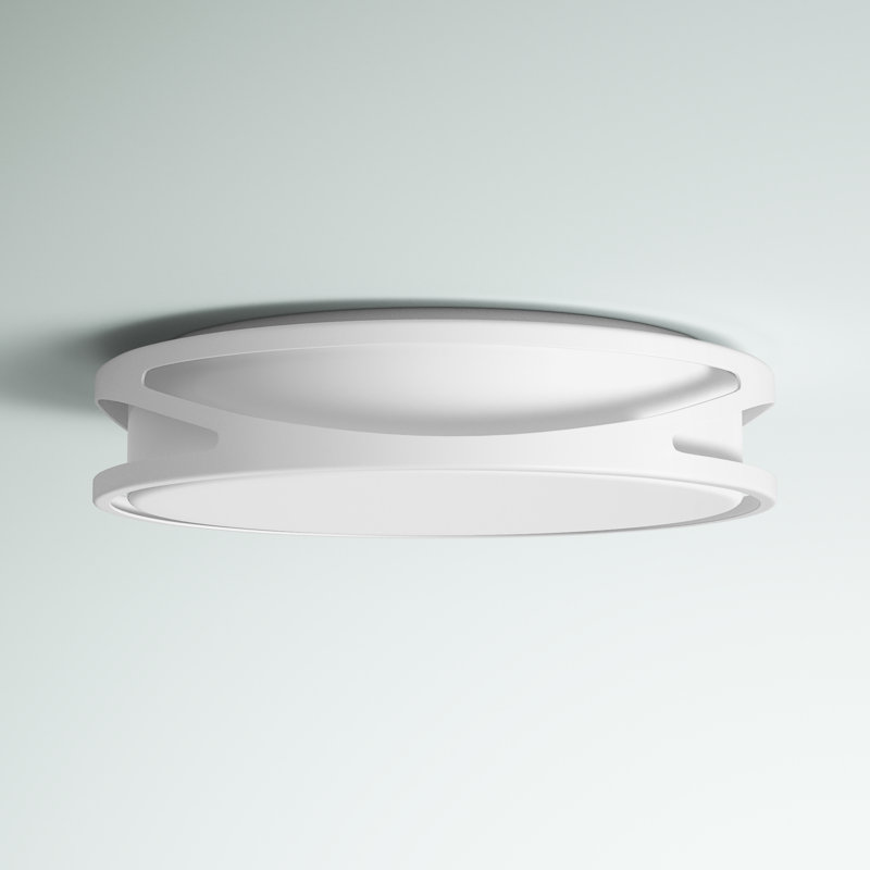 White Modern Glass LED Flush Mount Light