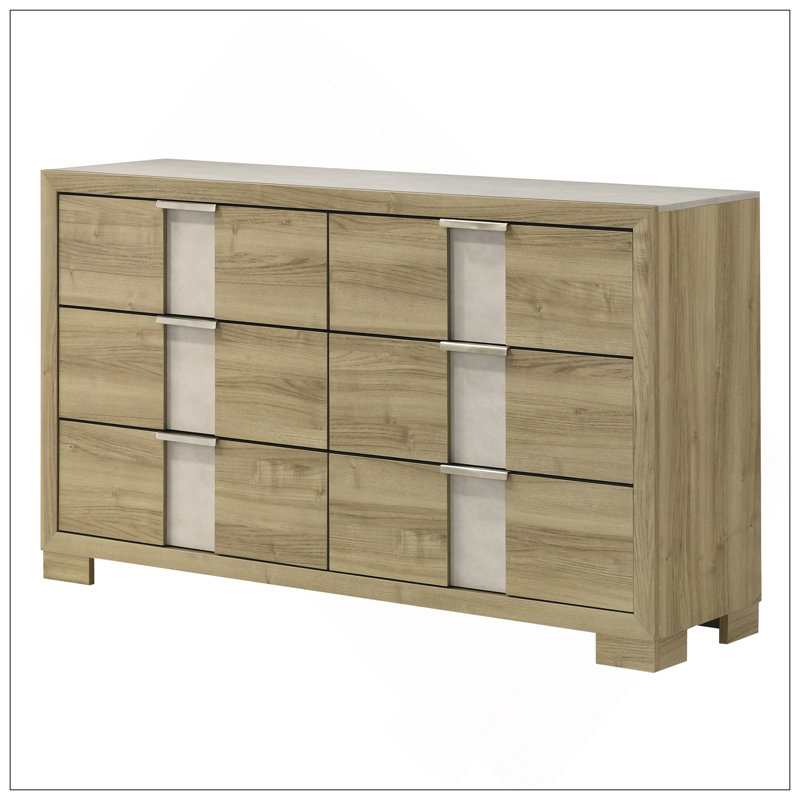 Mobilier de chambre à coucher en bois flotté avec commode à six tiroirs 1pc