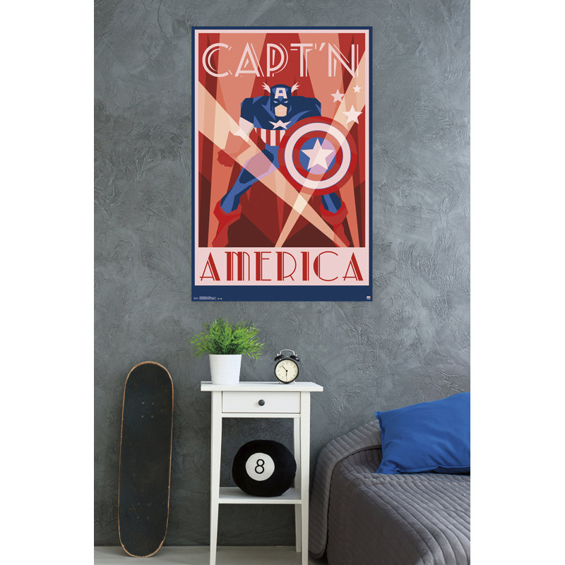 Impression sur papier capitaine américain-art déco
