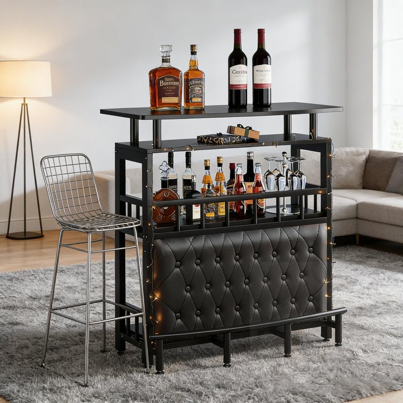 Table de bar avec rangement (table seulement)