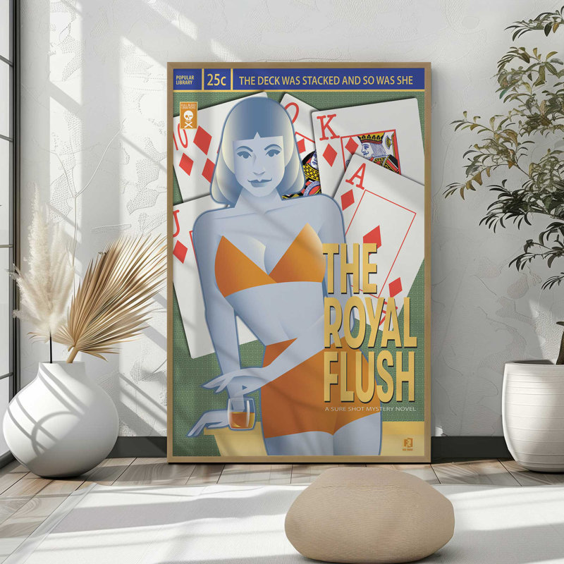 Scarlet Rendezvous Art Print, Framed Print without Mat, 15.25" H x 12.25" W, Polished Chrome