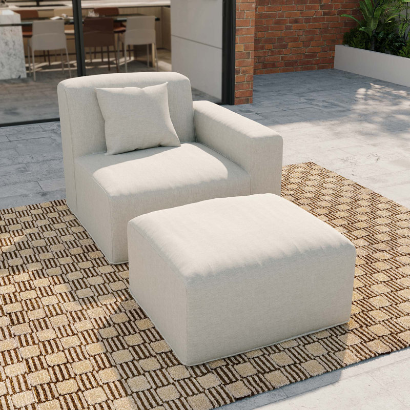 Chaise de terrasse avec accoudoir gauche avec repose-pieds Orso