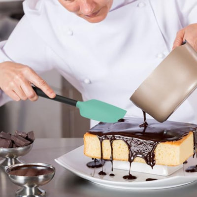 Ensemble de 5 spatules en silicone, résistantes aux hautes températures, en silicone de qualité alimentaire, compatibles avec le lave-vaisselle, pour la cuisson et la pâtisserie (vert turquoise)