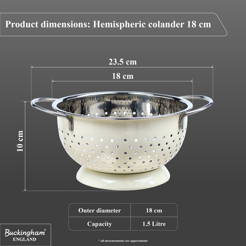 Buckingham Stainless Steel Colander, Ivory