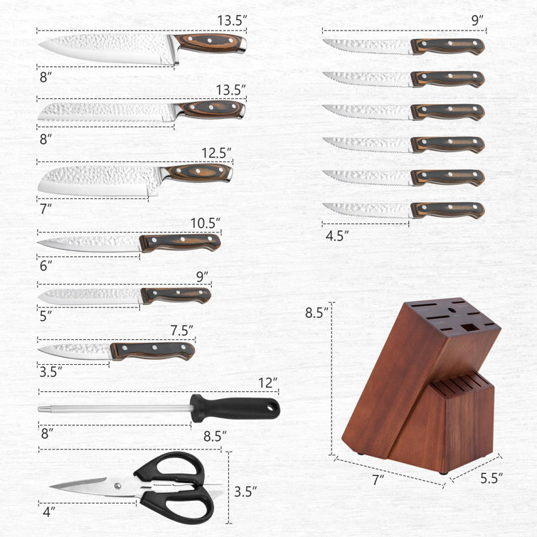 Giantex 15Pcs Kitchen Knife Set with Wooden Block, Chef Knife Block Se –  Giantex.au