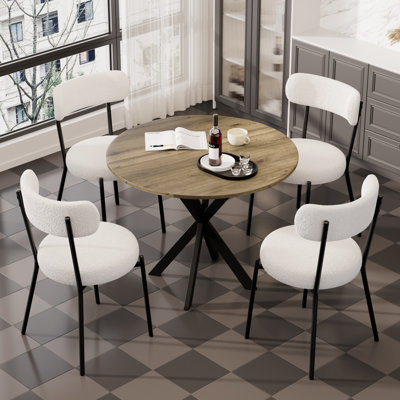 5-Piece 31.5 Inch Round Dining Table Sets(Set of 4)