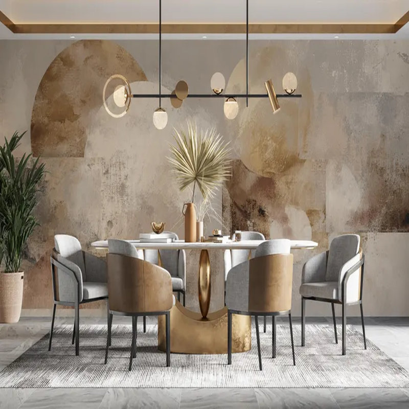Modern Abstract Geometric Wall Mural, 108" L X 192" W
