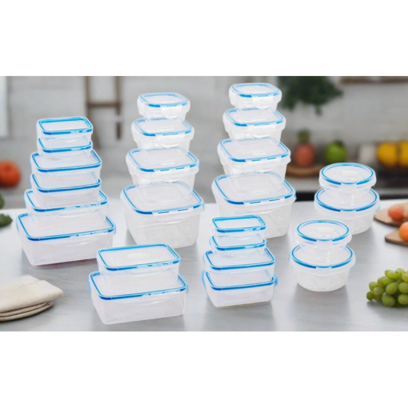 Ensemble de 24 contenants alimentaires Cunera, Transparent / bleu