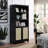 Sheridan 70.86" H x 31.49" W Mid-Century Modern 7-Shelf Storage Bookcase Cabinet in Black-91028898