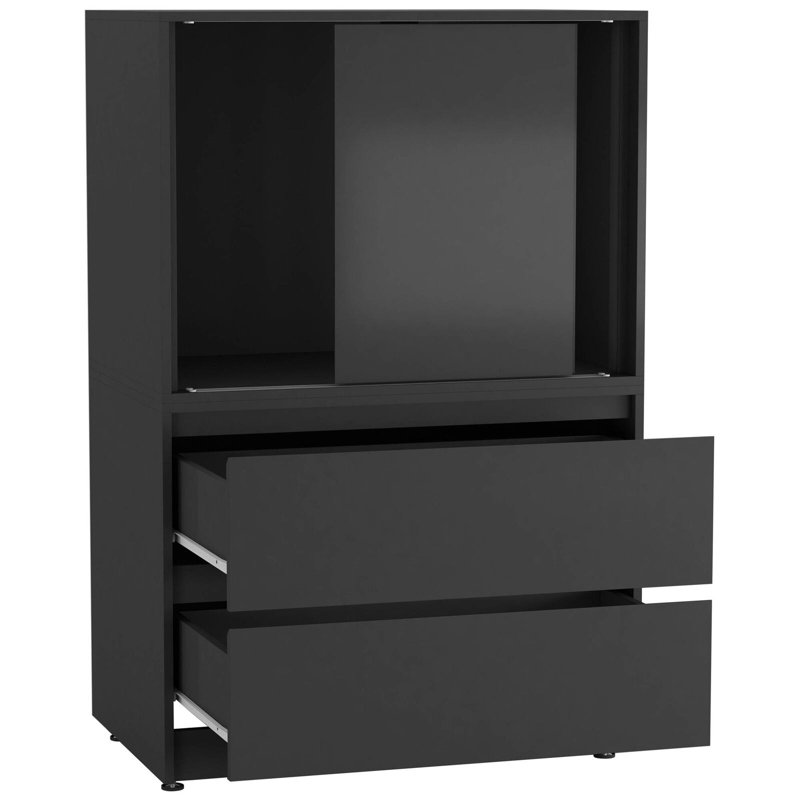 Medium Density Fiberboard (MDF) Rectangle Accent Cabinet, Black