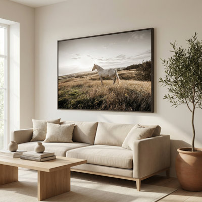 Colbert Framed Tempered Glass Horse Wall Art