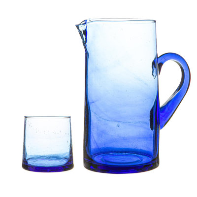 6x Merzouga 200ml Recycled Glass Tumblers with 1L Jug - By Nicola Spring