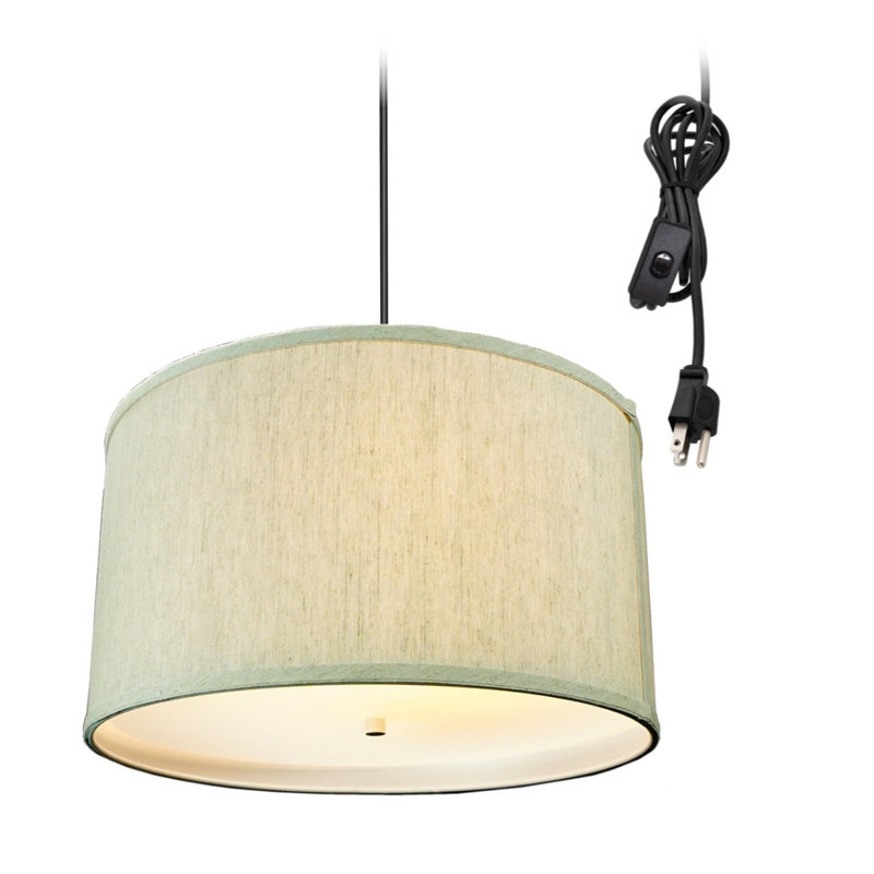 Abdul-Hannan 2 - Light Black Single Pendant, Textured Oatmeal, 10" H x 18" W x 18" D