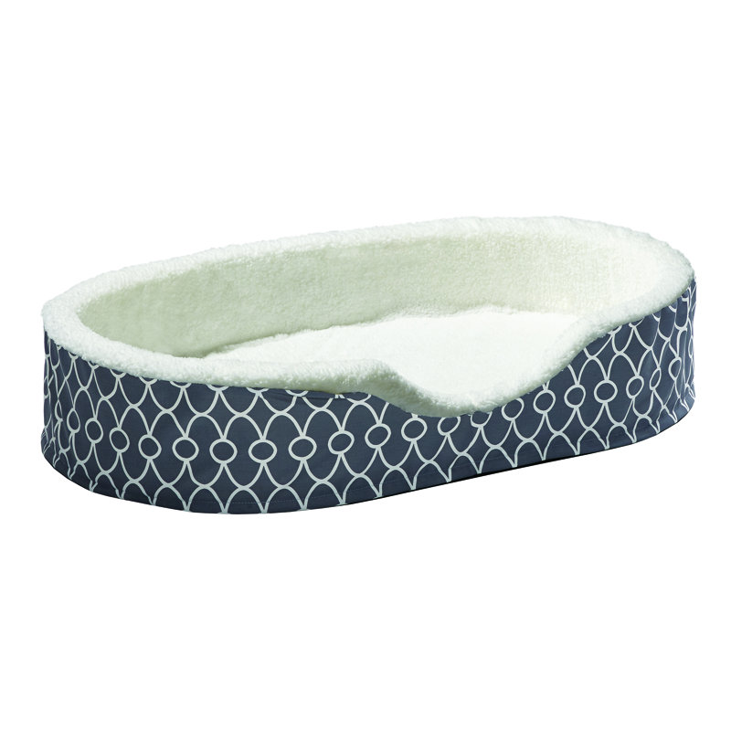Gray X-Large Orthopedic Egg-Crate Pet Bed with Teflon & Fleece Cover