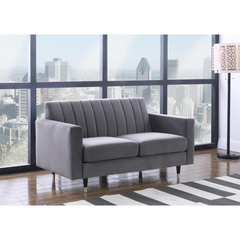 Causeuse Conn, Velours gris