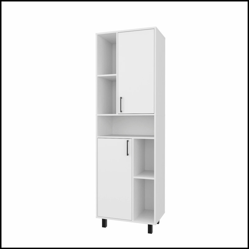 Garde-manger avec rangement ouvert et 2 portes, parfait pour les espaces de cuisine organisés et élégants