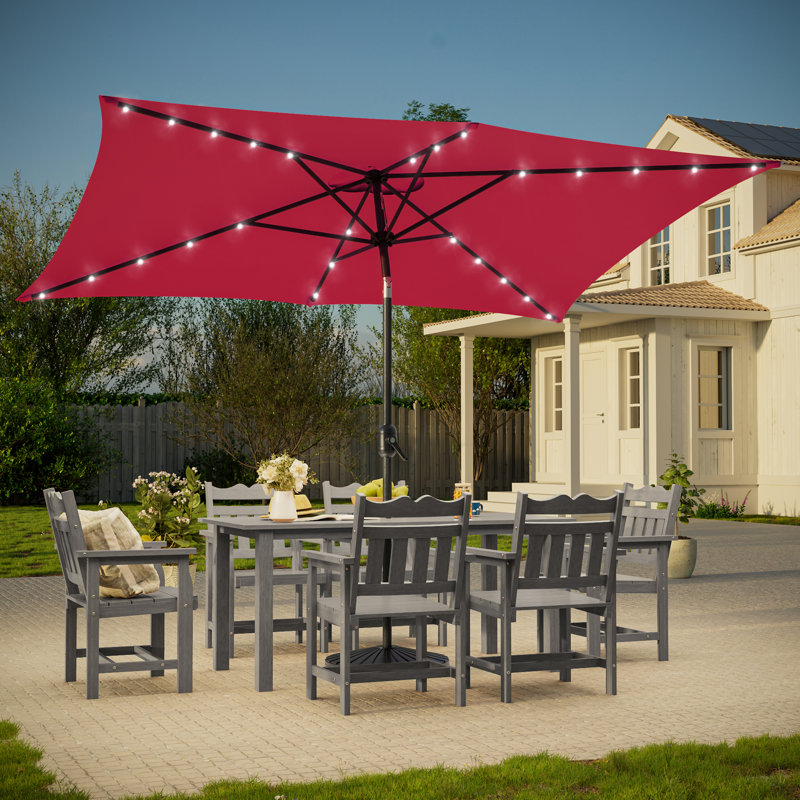 Parasol de marché rectangulaire 6 pi x 9 pi Rydder, Rouge vin