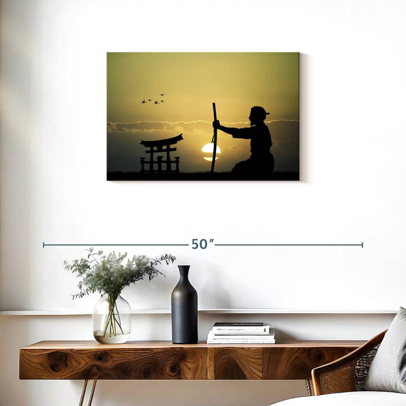 Leisha Samurai Meditation, 20" H x 30" W