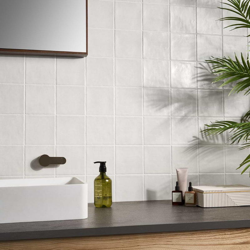 Paula Purroy Talia 5x5 Matte Ceramic Tile, White