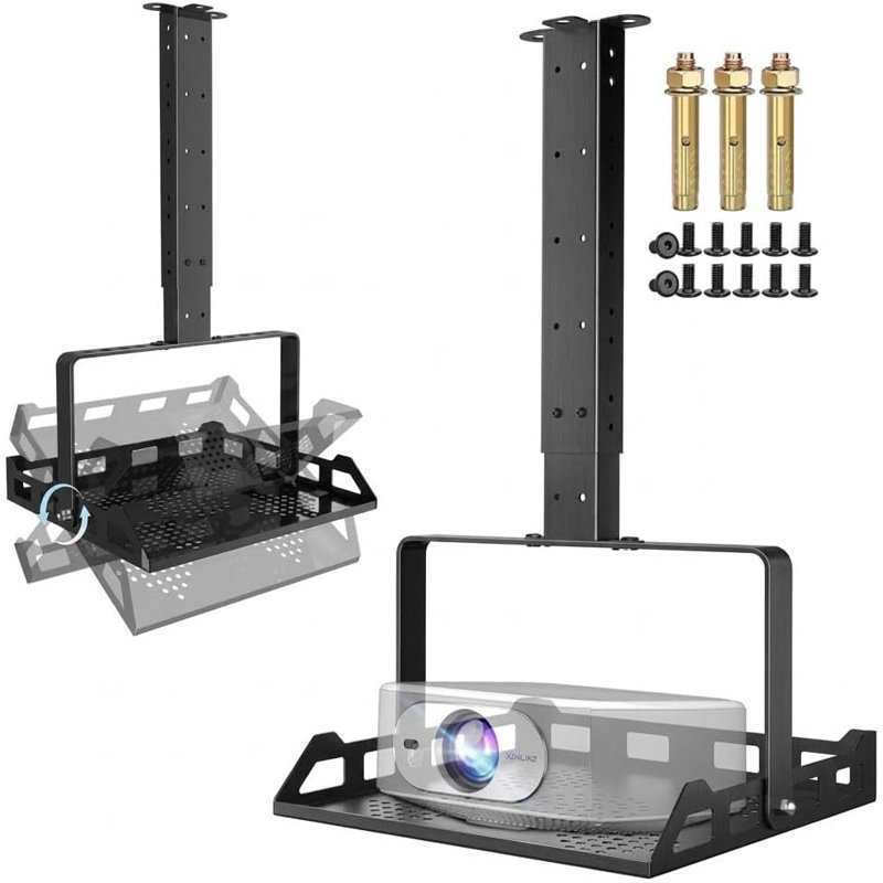 3-in-1 Projector Mount, Adjustable Height Ceiling/Wall Mount with Tray, Heavy-Duty Stand