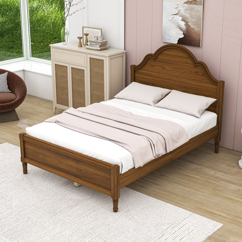 Lit plateforme en bois Timeless, Walnut, Full / Double