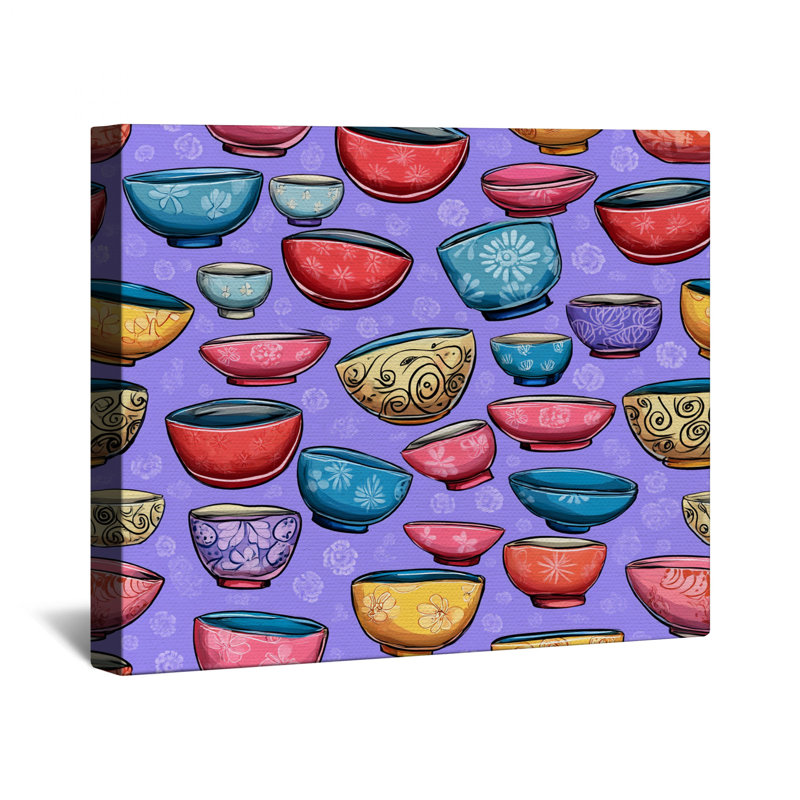 Bowls Canvas Gallery Wrap - Kitchenware Wall Decor in Many Sizes, 24 x 36 inches